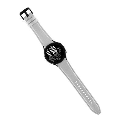 20mm Rubber Leather Watch Band Compatibile con Samsung Watch Series Retro Replacement