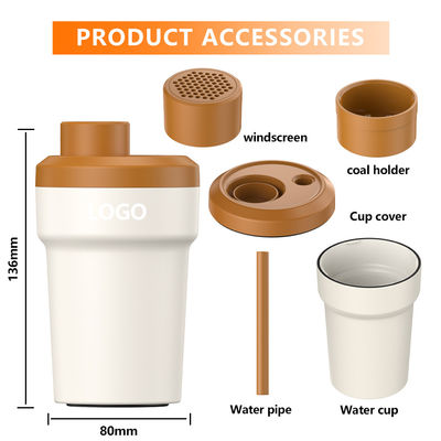 Completato set di Chicha Mini Hookah Funzione di fumo salutare con paglia di vetro nero