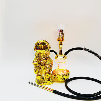 Resina 38CM Hookah Design Oro Bianco Aluminio 1 Hose Shisha con luce a LED