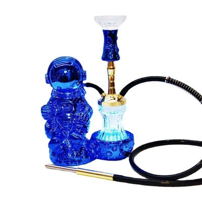 Resina 38CM Hookah Design Oro Bianco Aluminio 1 Hose Shisha con luce a LED