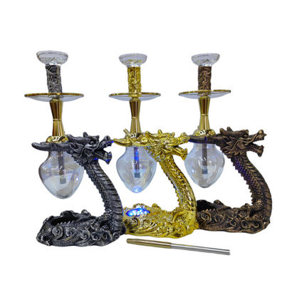 Party Bar Fumare Narghilè Shisha Set con Resina Dragon Design e accessori completi
