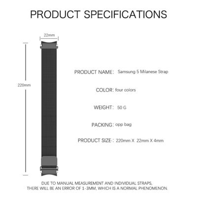 Milanese Mesh Loop Acciaio inossidabile orologio per Samsung GaLaxy Watch 5 OEM ODM