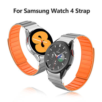 22mm SamSung Watch 4 Magnetic Leather Band Strap con doppio colore rotante e nylon