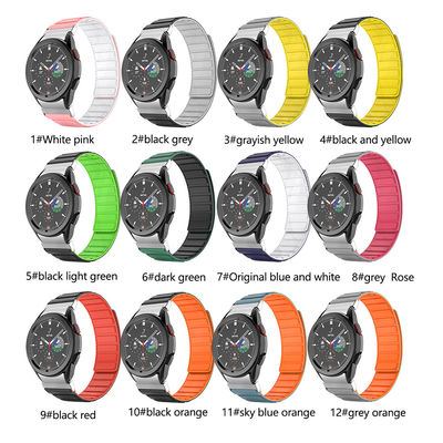 22mm SamSung Watch 4 Magnetic Leather Band Strap con doppio colore rotante e nylon