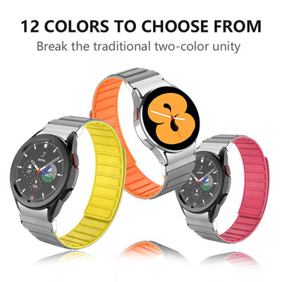 22mm SamSung Watch 4 Magnetic Leather Band Strap con doppio colore rotante e nylon