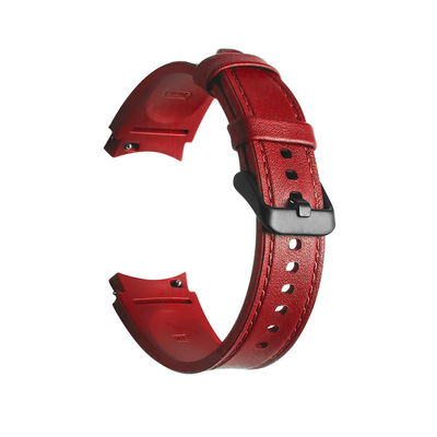 20mm Rubber Leather Watch Band Compatibile con Samsung Watch Series Retro Replacement