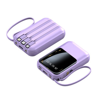 Socket Standard 10000mAh Mini Power Bank LED Display Power Charger con 4 cavi