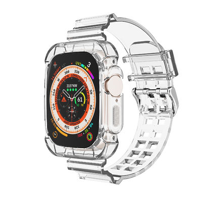 Banda trasparente da muffa privata per l' I Watch 2 3 4 5 6 7 8 9 SE 11 colori Smart Watch Band