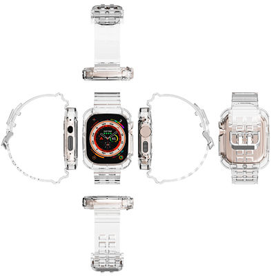 Banda trasparente da muffa privata per l' I Watch 2 3 4 5 6 7 8 9 SE 11 colori Smart Watch Band