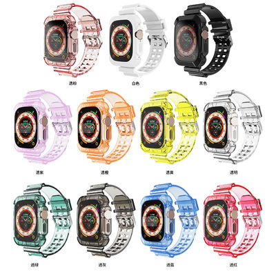 Banda trasparente da muffa privata per l' I Watch 2 3 4 5 6 7 8 9 SE 11 colori Smart Watch Band