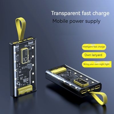 Interfaccia di ingresso TYPE-C Power Bank trasparente 10000mAh alimentazione mobile per iPhone 15 14