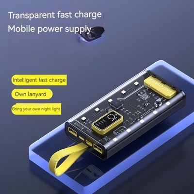 Interfaccia di ingresso TYPE-C Power Bank trasparente 10000mAh alimentazione mobile per iPhone 15 14