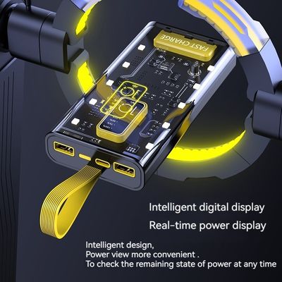 Interfaccia di ingresso TYPE-C Power Bank trasparente 10000mAh alimentazione mobile per iPhone 15 14