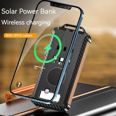 Batteria Li-Polymer Solar Power Bank 10000mAh per iPhone 15 Ricarica wireless e all'aperto