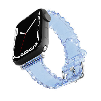 Popolare stile di lusso per Apple Watch 45mm Clear Glitter Lace Diamond Replacement Band