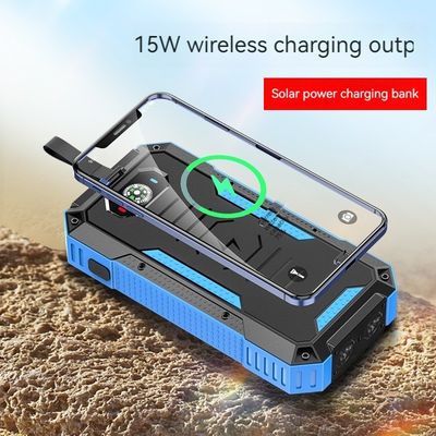 Potenza di uscita 15W Private Mold Wireless Charging Solar Power Bank per iPhone 30000mAh