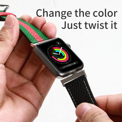 OEM ODM Banda a doppio lato Banda da orologio in pelle per Apple Watch Band 38 40 41 42 44 45mm Strap
