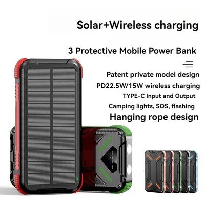 Wireless 15W/USB 22.5W Output Solar Power Bank 20000mAh per cellulari Smartphone