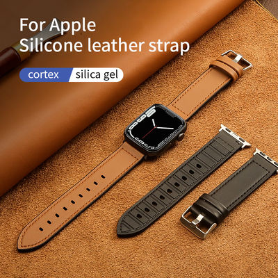 22mm cinturino per iWatch Serie 6 5 4 3 2 1 SE di pelle di silicone lussuoso e durevole