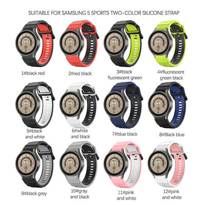 Banda d'orologio in silicone a doppio colore personalizzata per Samsung Galaxy Watch 5 Pro