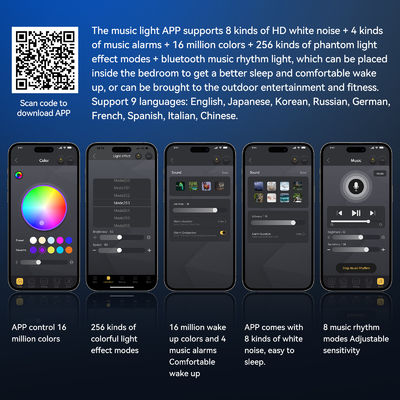 Caricabatterie wireless con sveglia Controllo digitale dell'app RGB Light Speaker wireless
