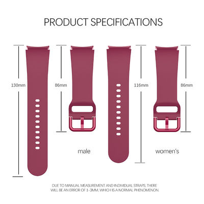 Strappo di orologio in silicone di rilascio rapido per Samsung Galaxy Watch 4 130MM/116MM Lunghezza