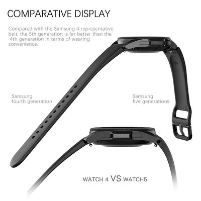 Samsung Galaxy Watch 5 40mm 44mm Strappo di silicone con doppia faccia Design Band Larghezza 20mm