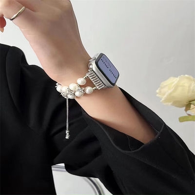 OEM ODM Donne Metal Diamant Gioielli Bracciale Bracciale Moda Fabbricazione a mano cinturini Orologio Per iWatch Serie 8 7 6 5 4 3 2 1