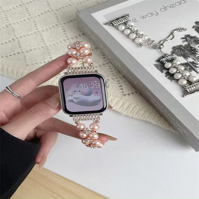 OEM ODM Donne Metal Diamant Gioielli Bracciale Bracciale Moda Fabbricazione a mano cinturini Orologio Per iWatch Serie 8 7 6 5 4 3 2 1